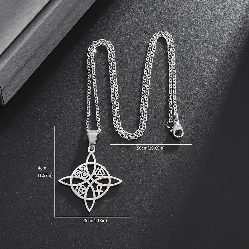 Charm Witch Knot Necklace Pendant Stainless Steel Valknut Triskelion in USA