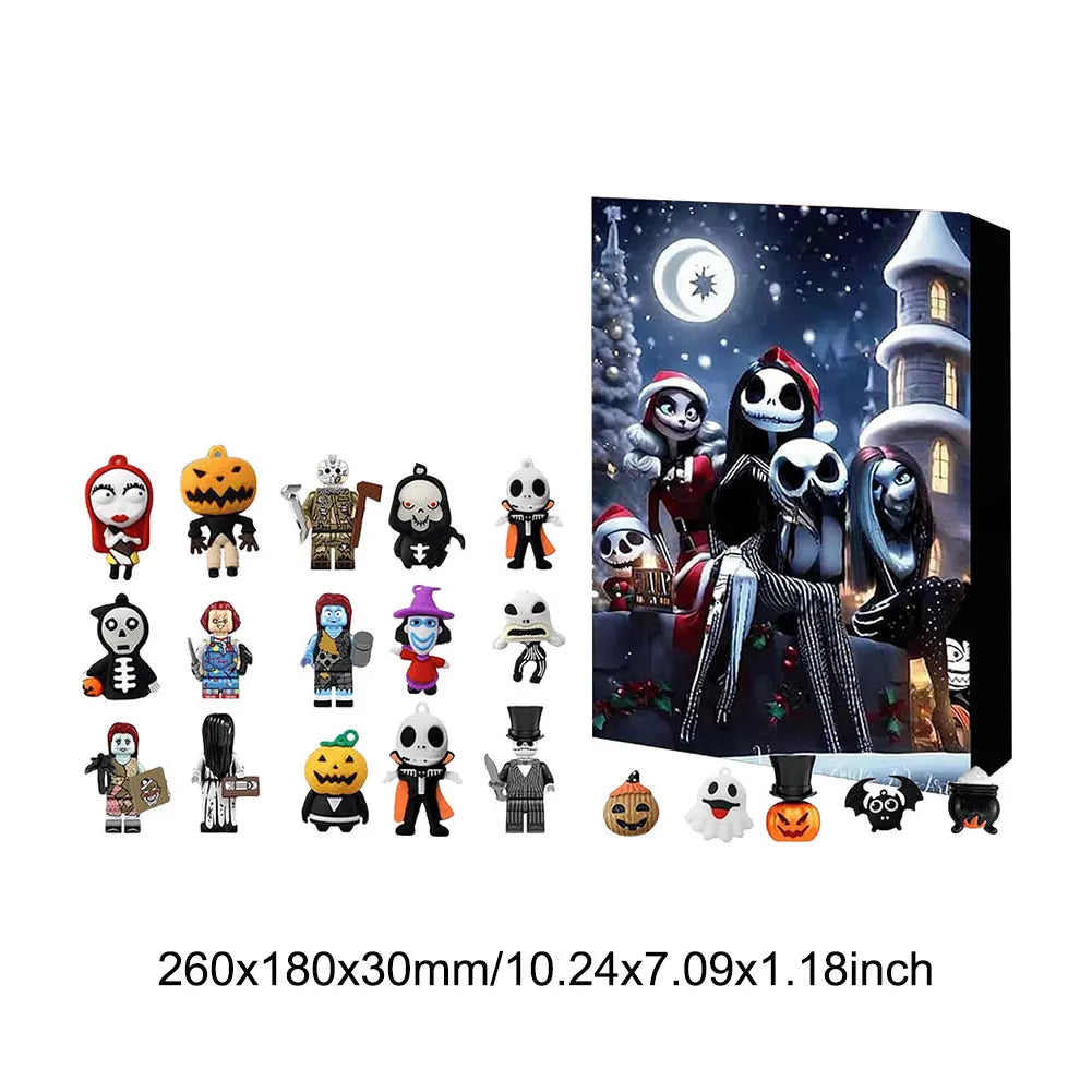 2024 Halloween Horror Figures Advent Calendar with 24Pcs Collectible D