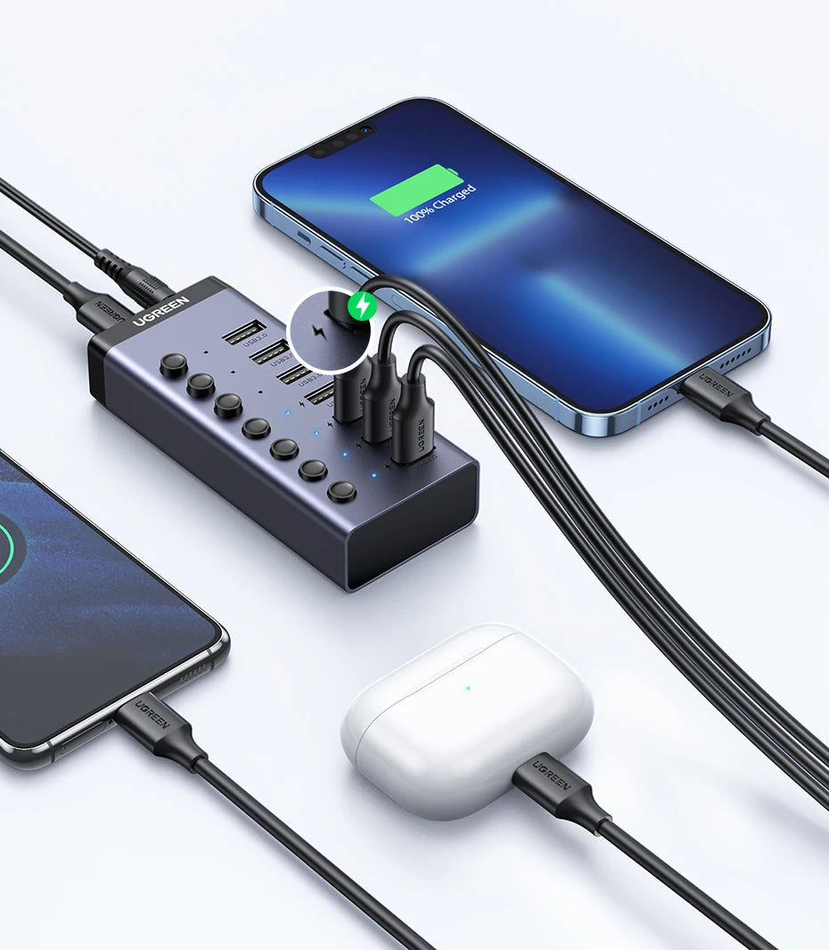 UGREEN USB C Hub Splitter with Individual LED Indicator IN USA.