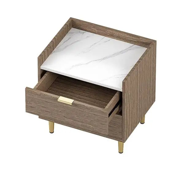 Wooden Nightstand Drawers Worktop, Bedside Table IN USA.