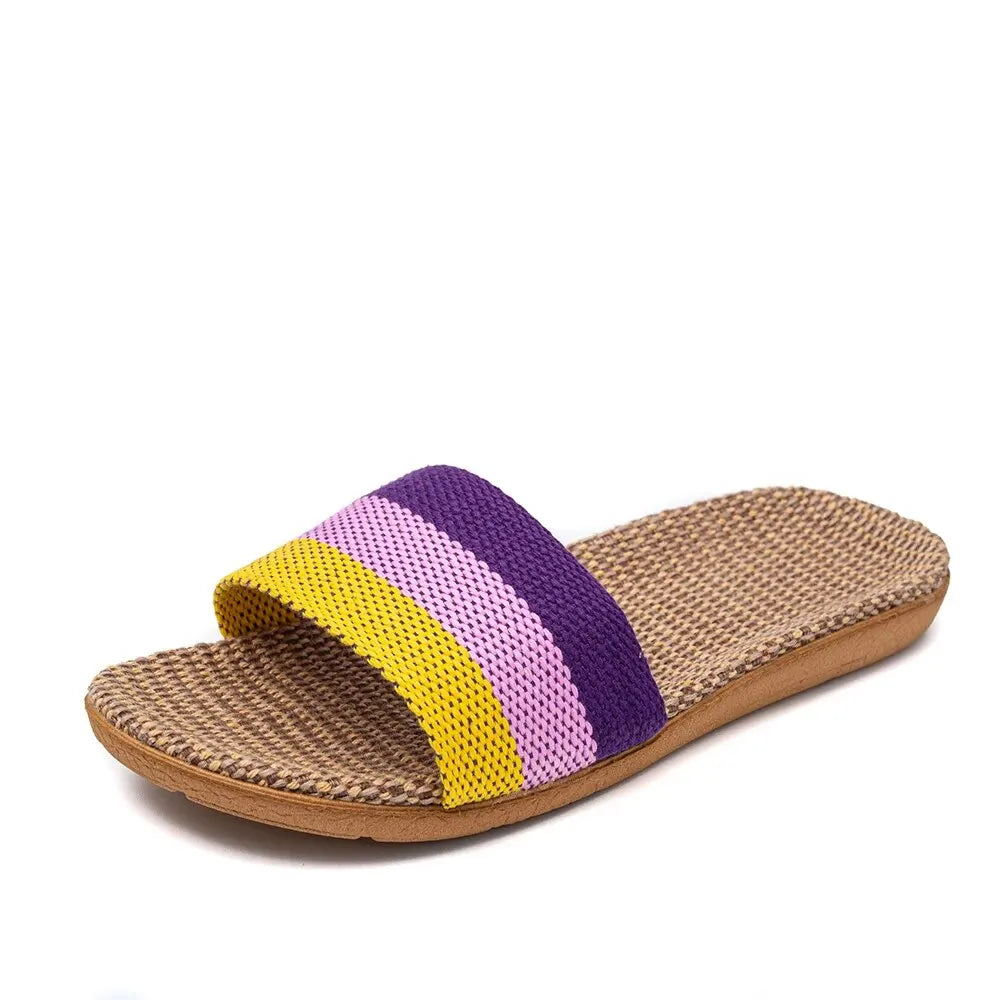 Summer Linen Women'S Slippers Flat Sandals Home in USA