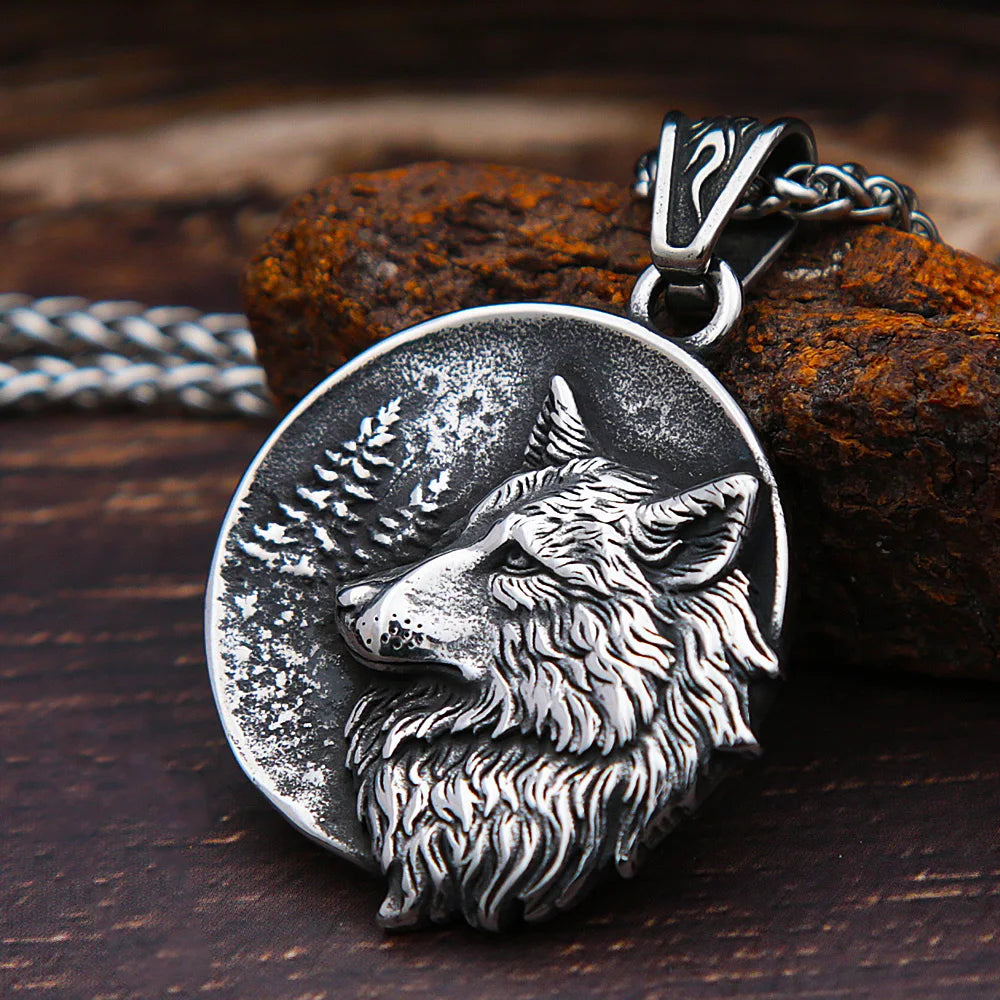 Men Vintage Viking Wolf Pendant Necklace Punk in USA