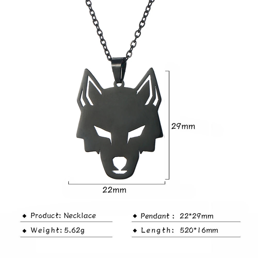 Unift Black Color Wolf Pendant Necklace Men Boy Stainless in USA