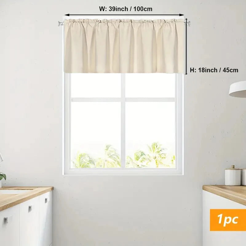 Stylish Solid Color Blackout Curtain Valance Blocks Light Enhances in USA