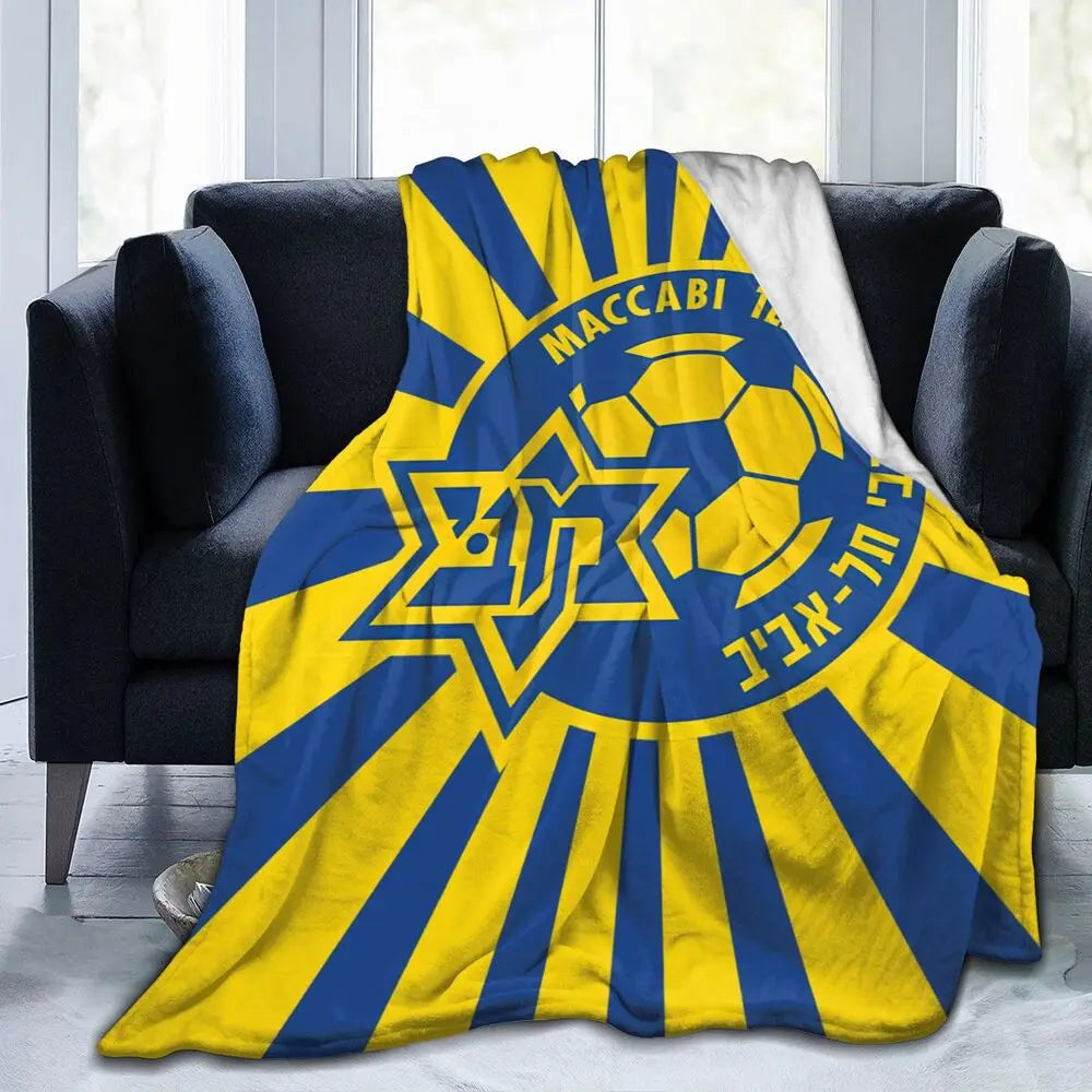 Maccabi Aviv Flannel Throw Blanket Warm Bed Blanket in USA.