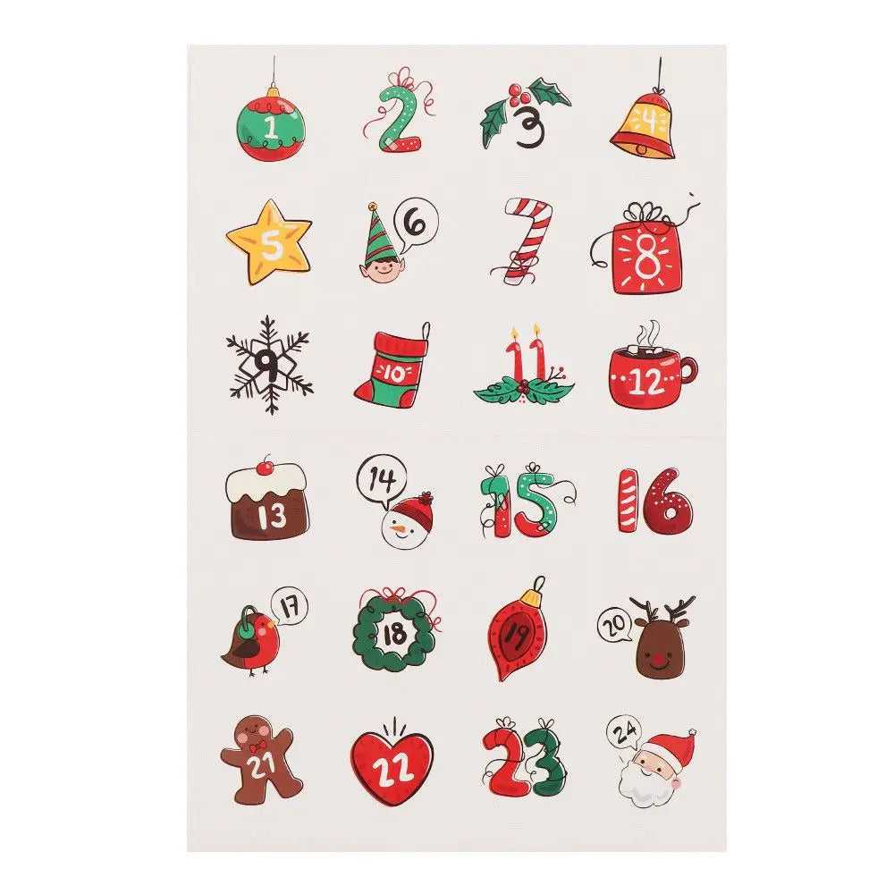 Christmas Gift Stickers Advent Calendar Number Paper