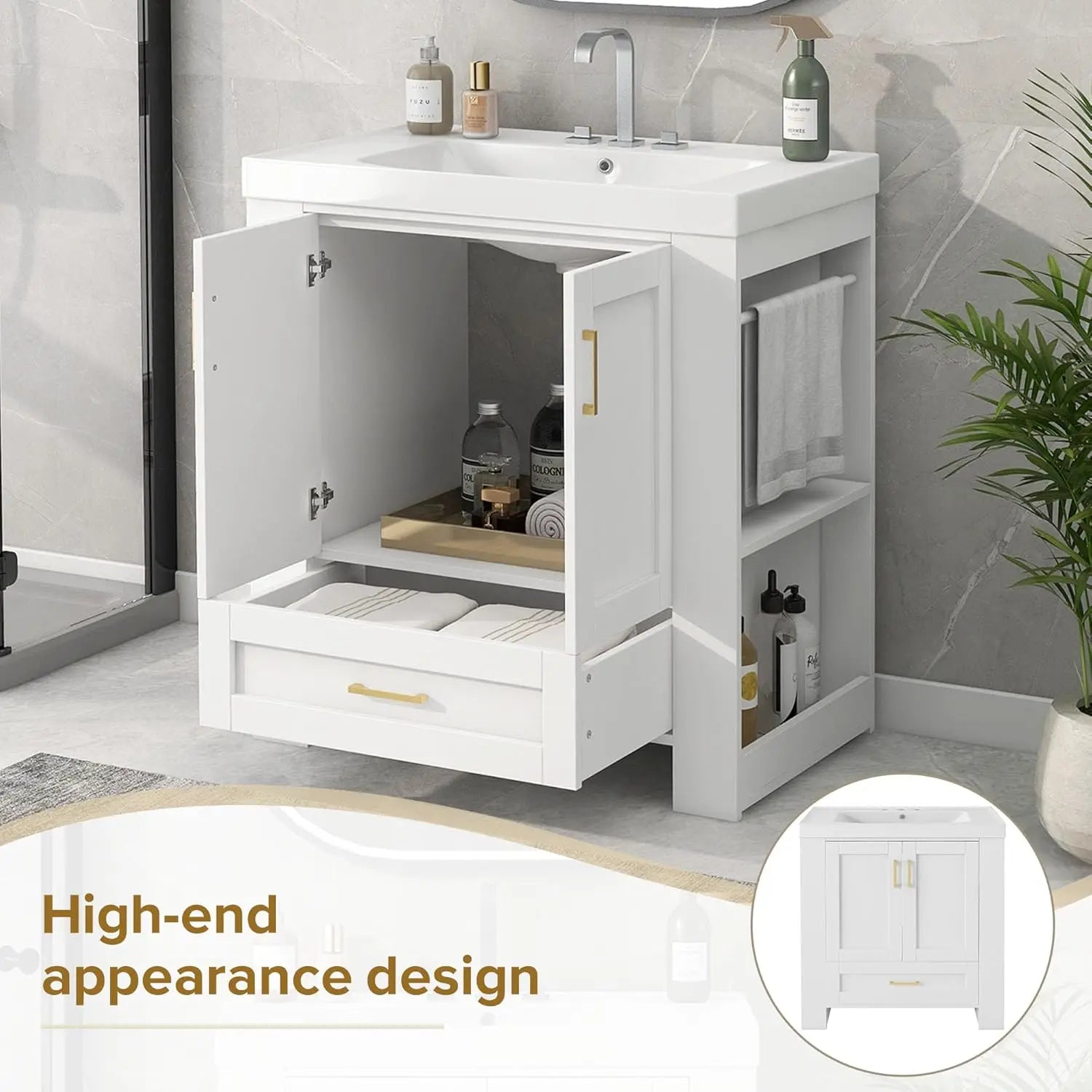 Bathroom Organizers, Bathroom Vanity With Sink, Freestanding in USA.