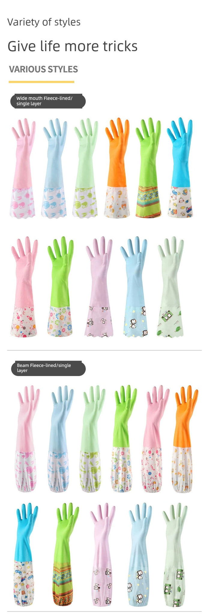 Rubber Fleece-lined Winter Durable Household Dishwashing Glove in USA.