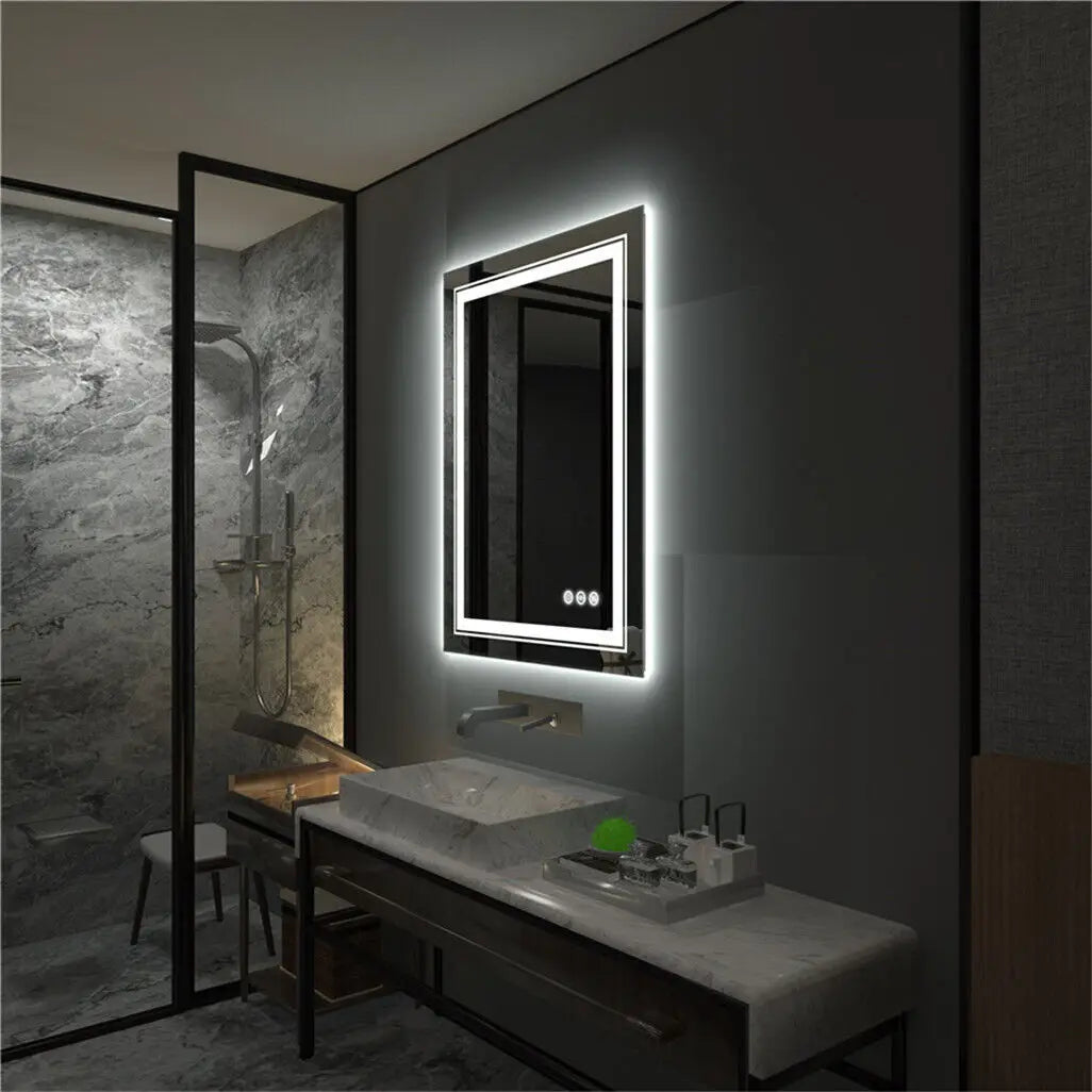 LUVODI Dual Lights Crystal Clear LED Bathroom Mirror