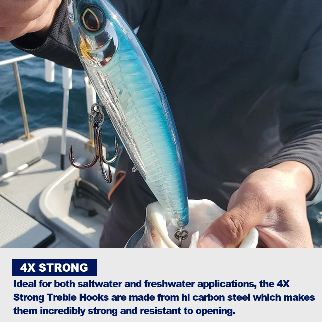 Strong Treble Hooks Triple Hooks Saltwater High Strength in USA