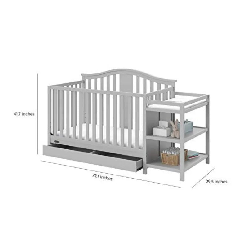 Convertible Crib Changer with Drawer (White) in USA