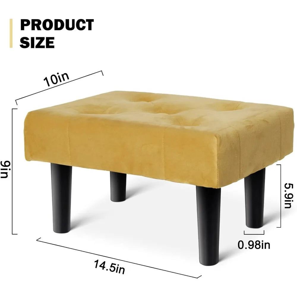 Footstool Ottoman,Velvet Wooden Foot Stool Ottoman IN USA.