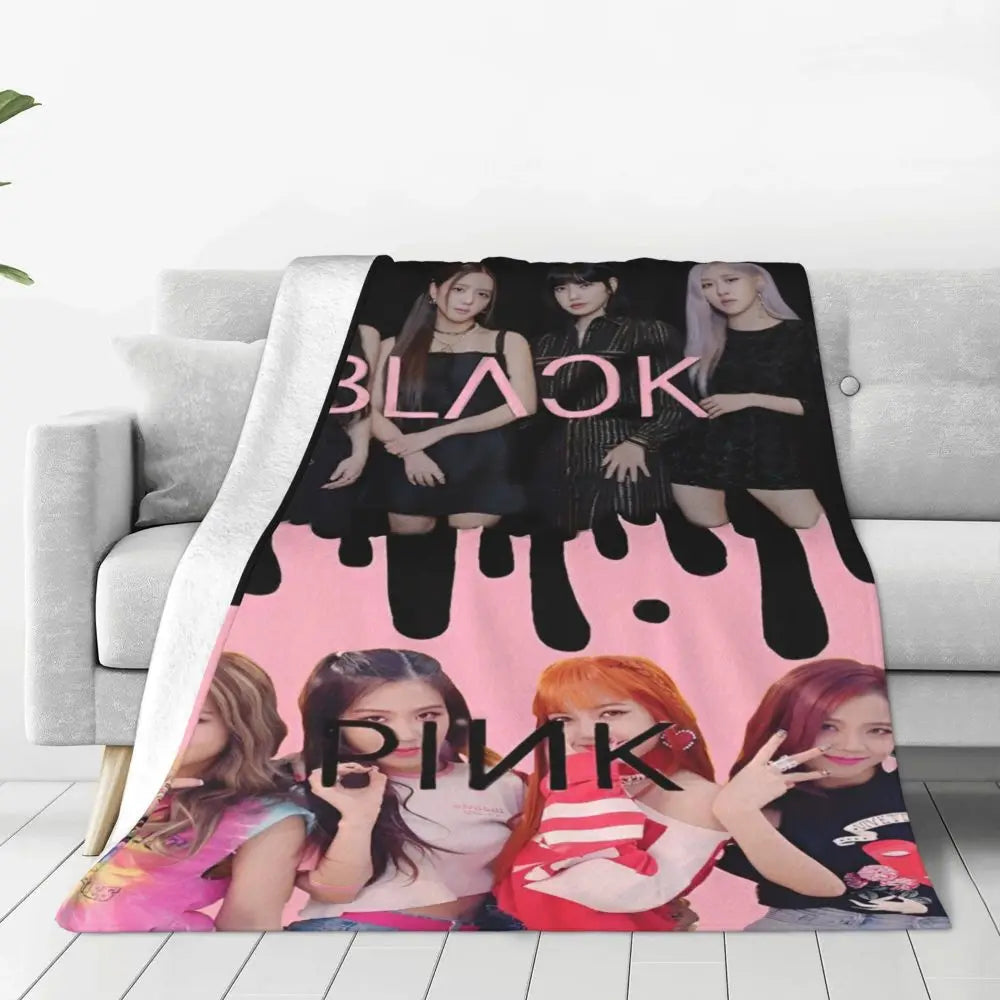 Music Idol Black-Pinks Girl Blankets Flannel All Season in USA