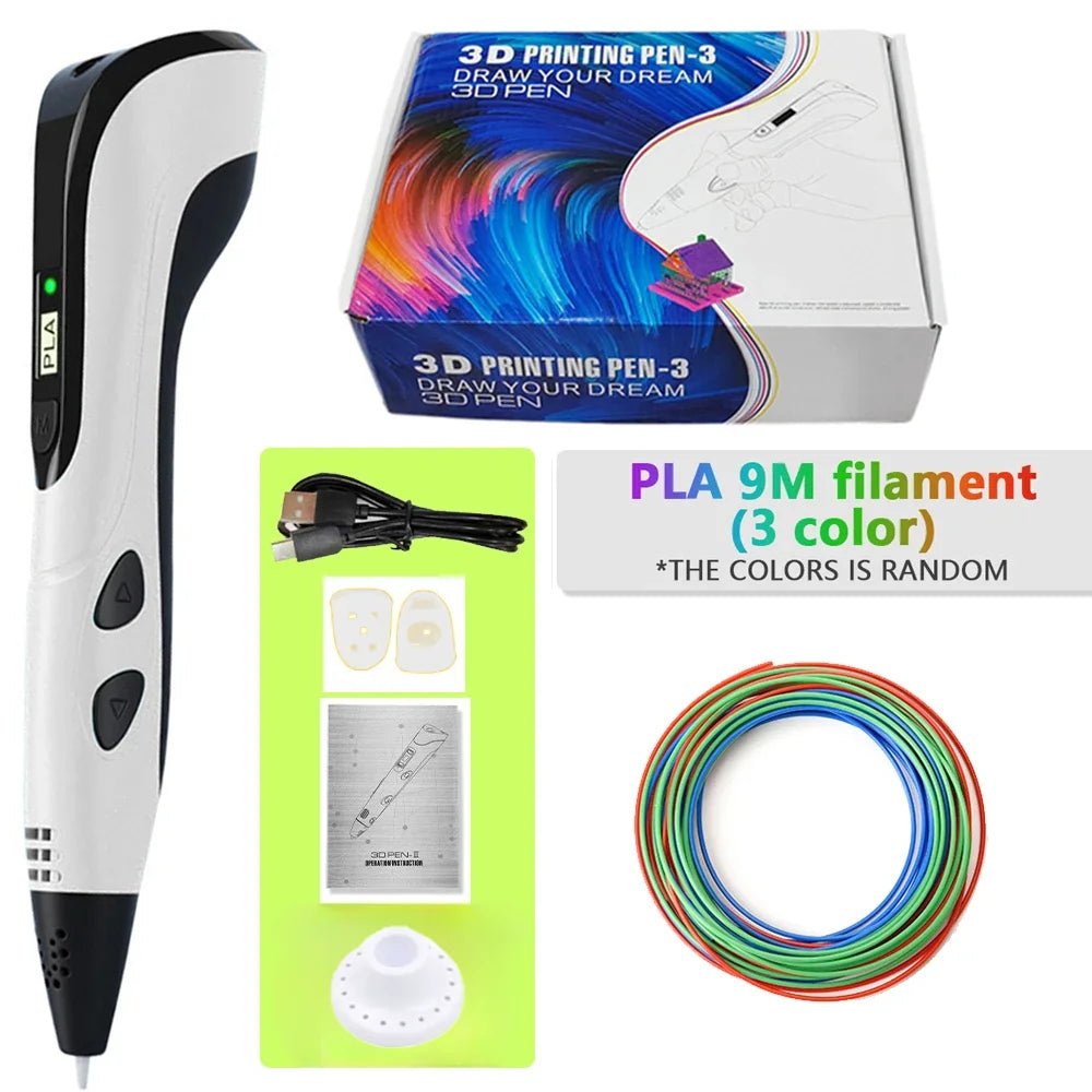 Printing Pen Set Kids Power Supply Pla Filament Travel Case in USA