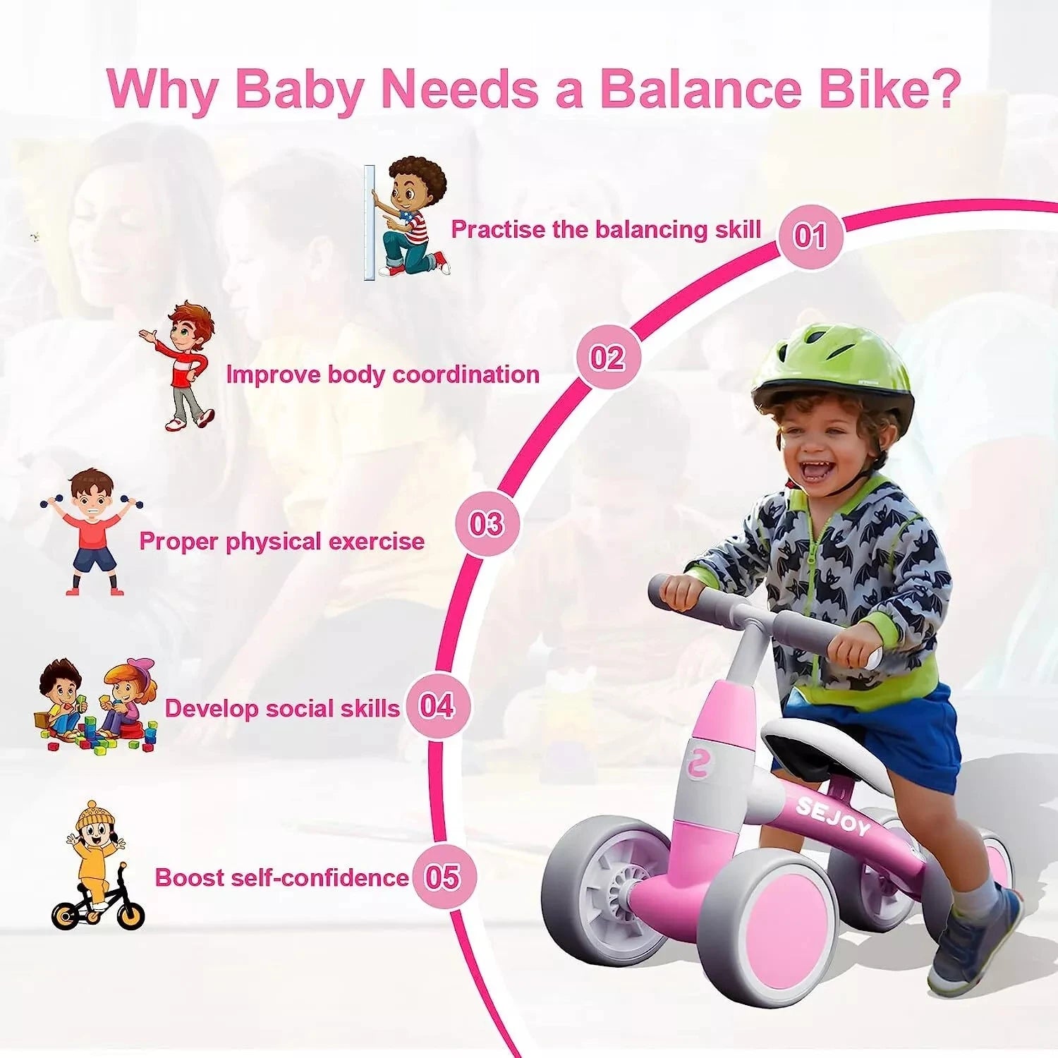 Sejoy Baby Balance Bike Outdoor Indoor Sport Toy in USA