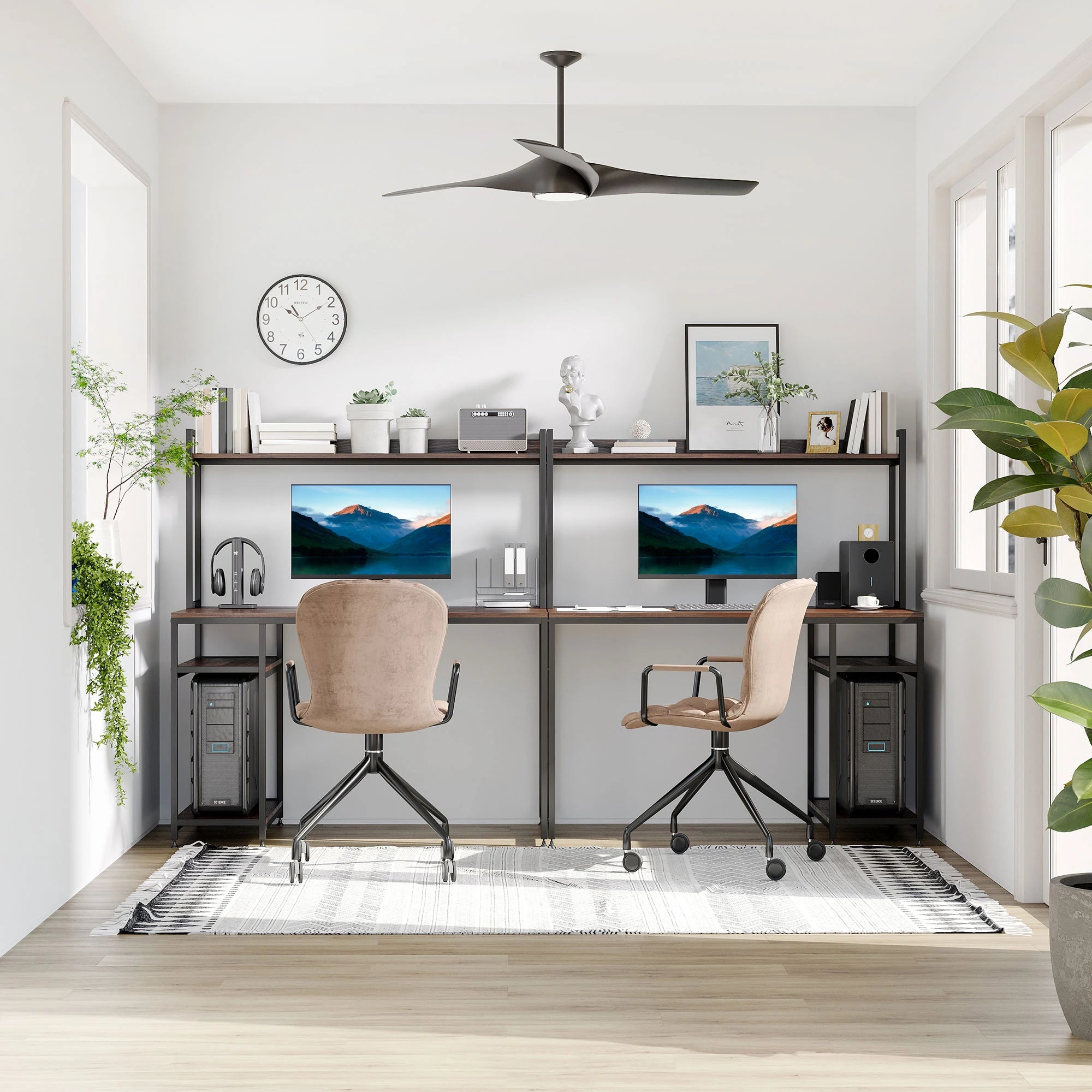 Modern MDF Computer Office Desk with Storage Shelf IN USA.