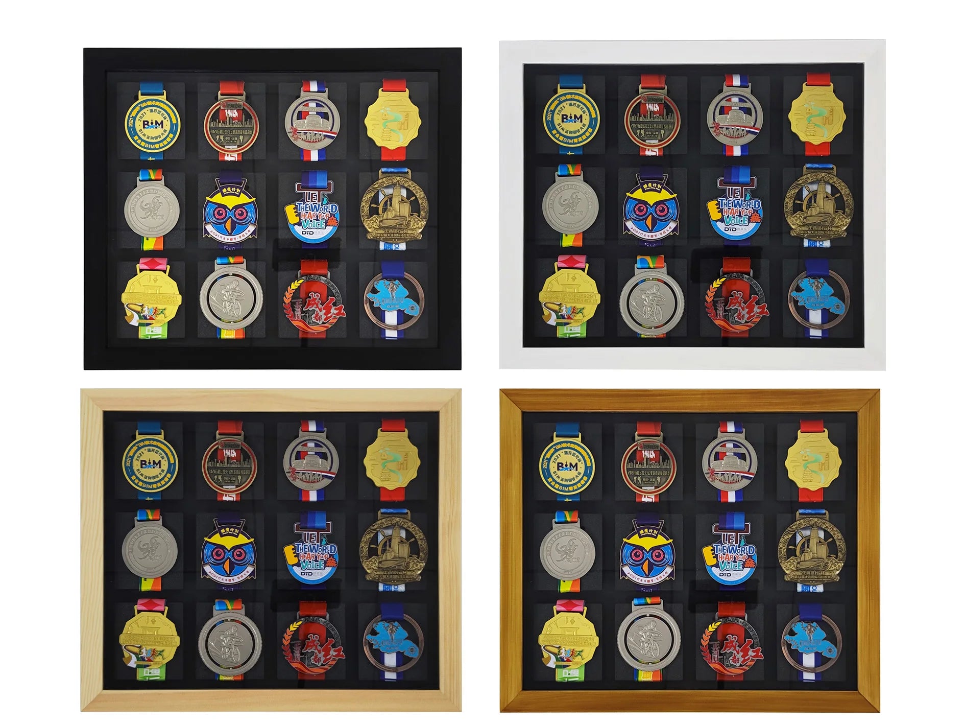 Solid Wood Frame，Marathon Medal Picture Frame, in USA.