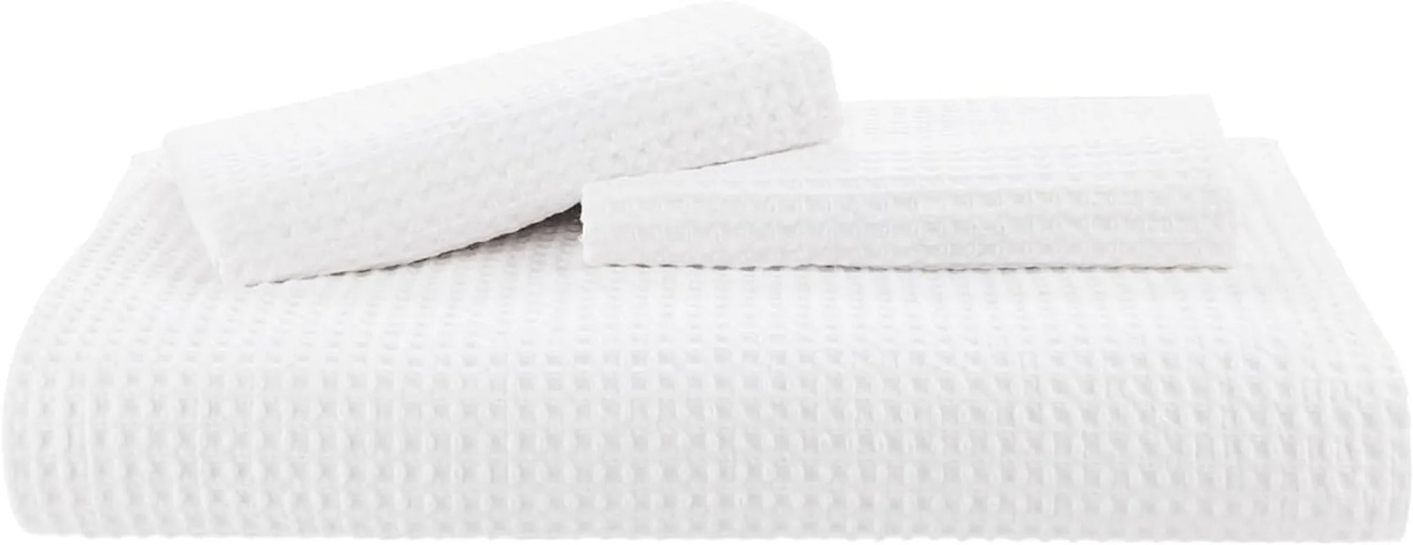 Cotton Waffle Weave Coconut White Duvet Cover Set