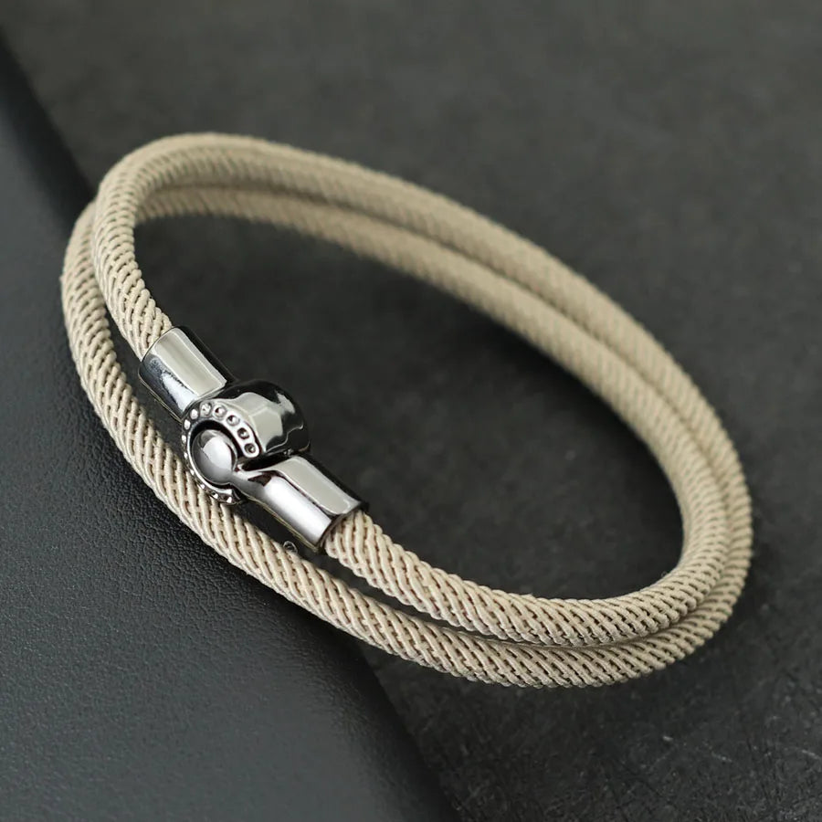 Simple Style Men Rope Bracelet Magnet Buckle Bilayer in USA