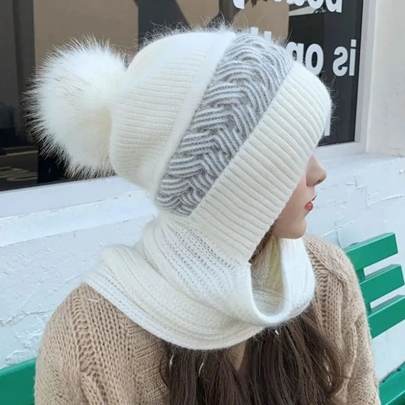 New Super Cute Warm Winter Scarf Hat Gloves Fleece Thickened in USA