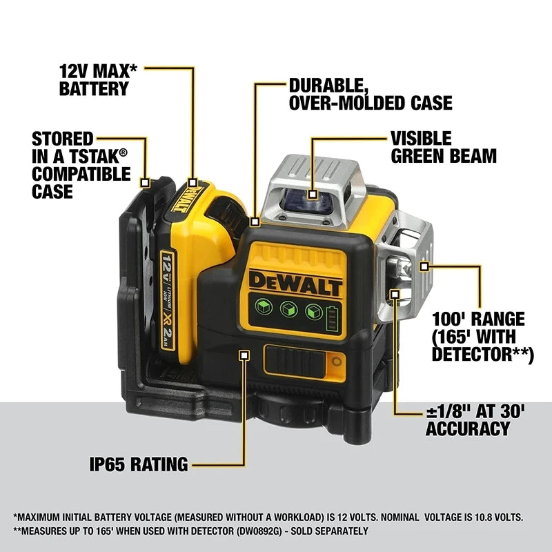 DEWALT Laser Level DW089LG Self Levelling Green Beam Laser