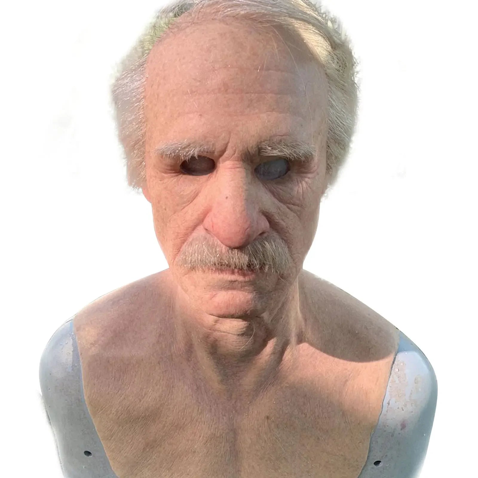 Old Man Mask Halloween Wrinkle Full Head Mask in USA