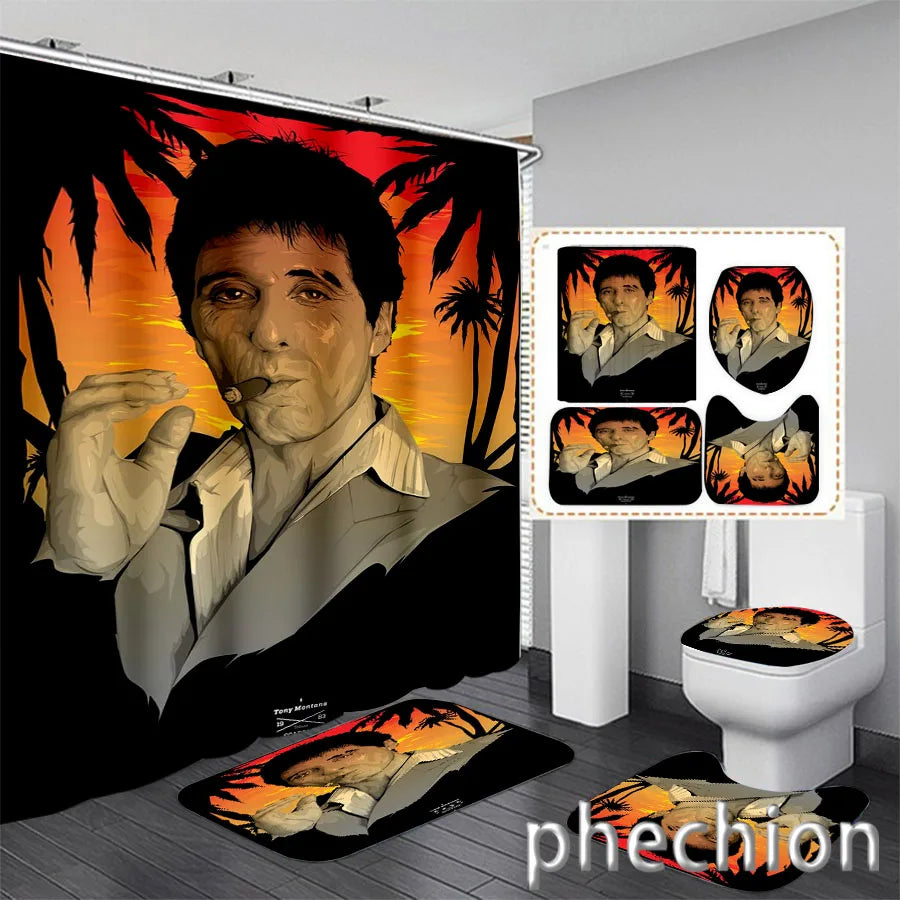 3D Print Scarface Shower Curtain Waterproof Bathroom Curtain in USA.