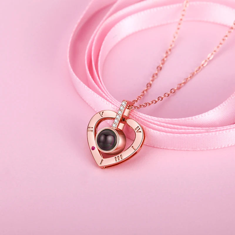 Love Heart Necklace I Love You Projection Pendant Jewelry in USA