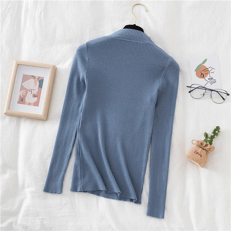 Women Spring Turtleneck Sweater Knitted Soft Pullovers cashmere in USA