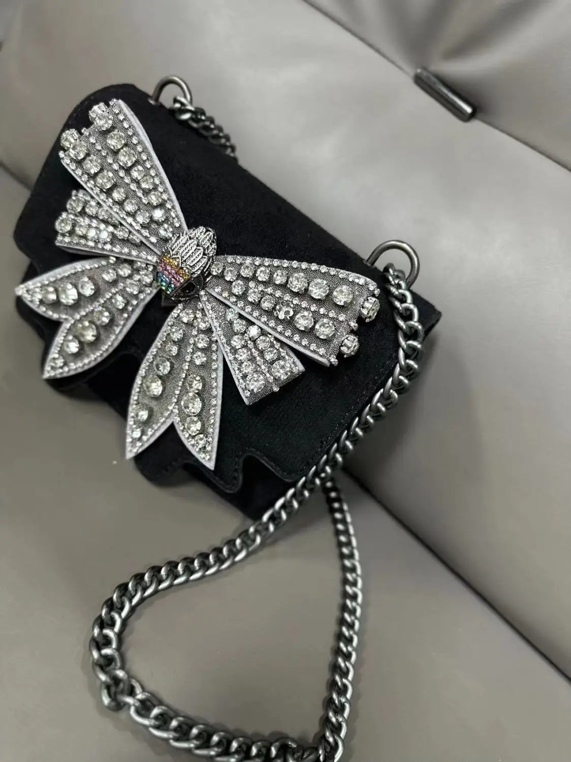 KURT GEIGER LONDON Diamond Studded Bow Bag Fashion in USA