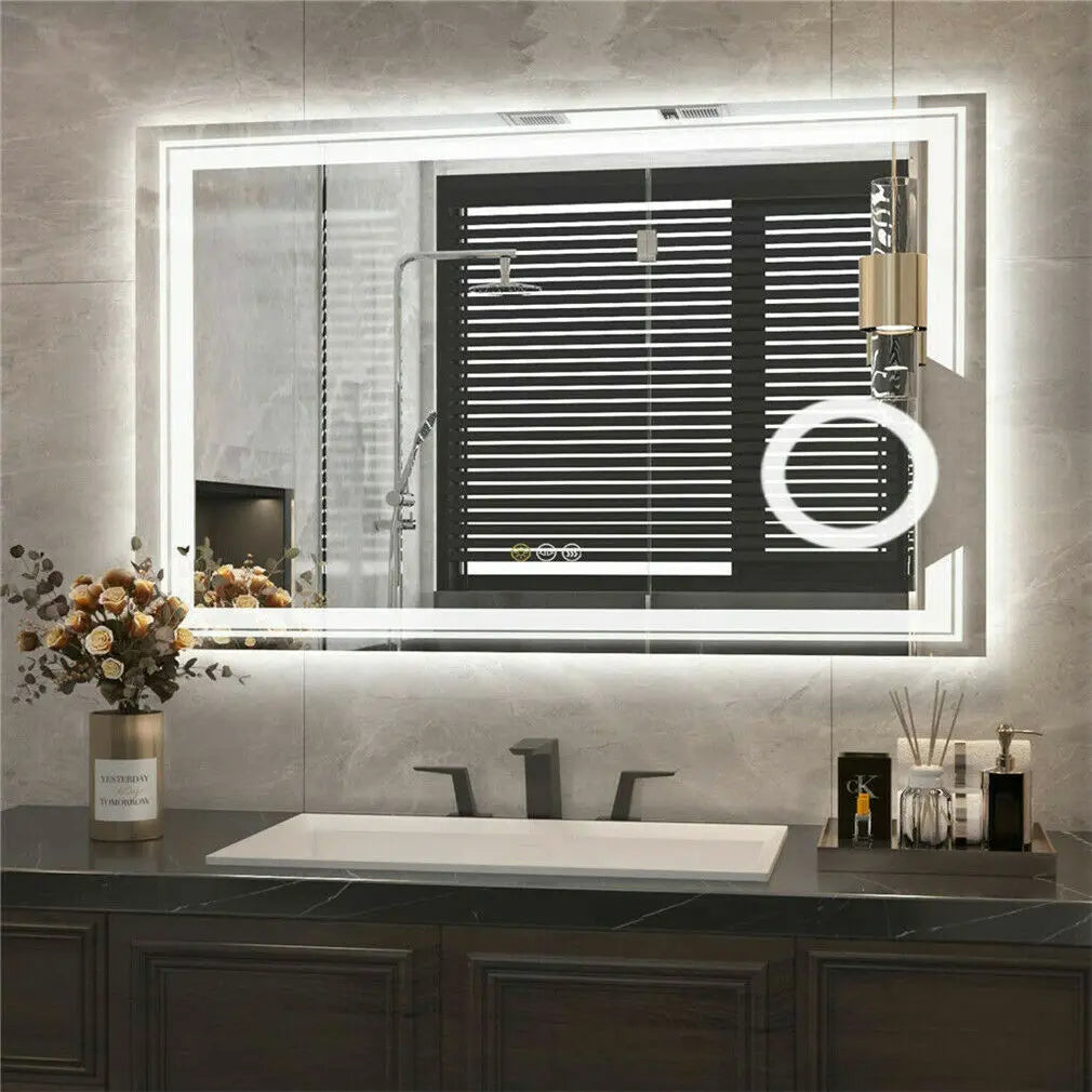 LED Mirror Bathroom Wall Mounted Magnifying Mirror Washroom