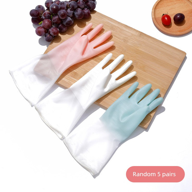 Household Kitchen Clean Abrasion Resistant Dishwashing Gloves in USA.