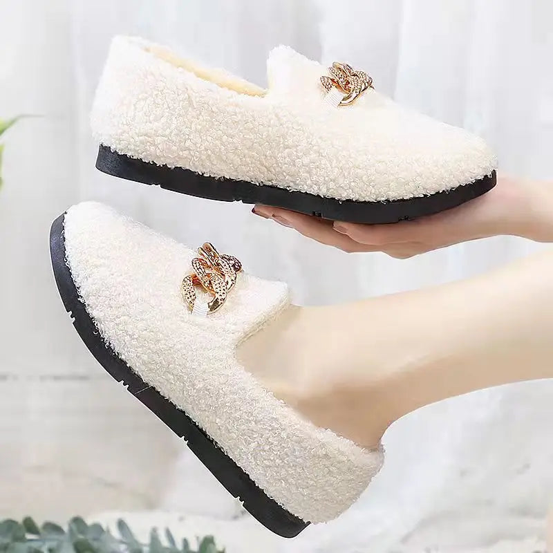 Womens Winter Slippers Warm Short Plush House Shoes in USA