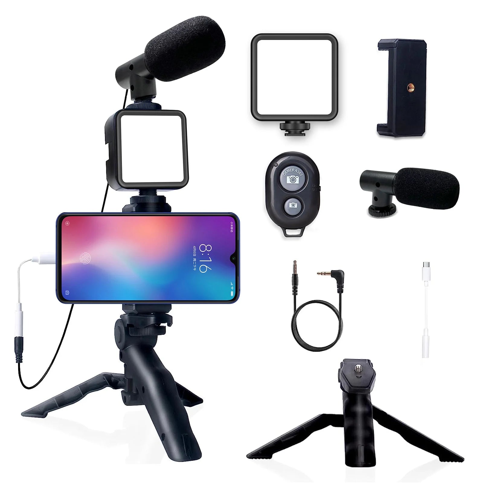 Smartphone Vlogging Kit for iPhone Android with Tripod Mini IN USA.