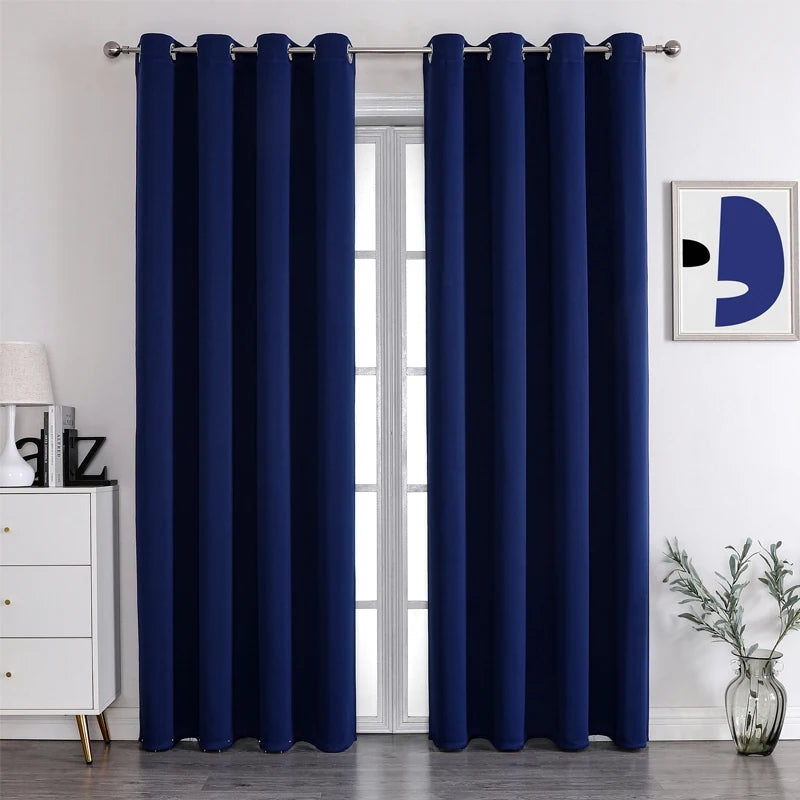 Grommet Solid Blackout Curtains Bedroom in USA