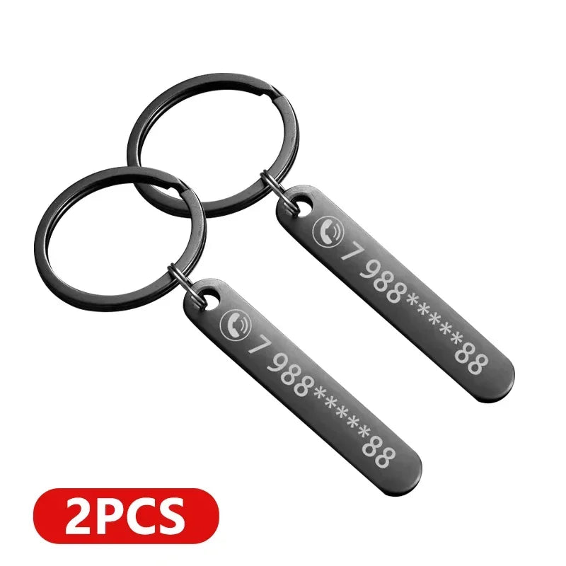 Customized Keyring Car Phone Number Name Gift in USA