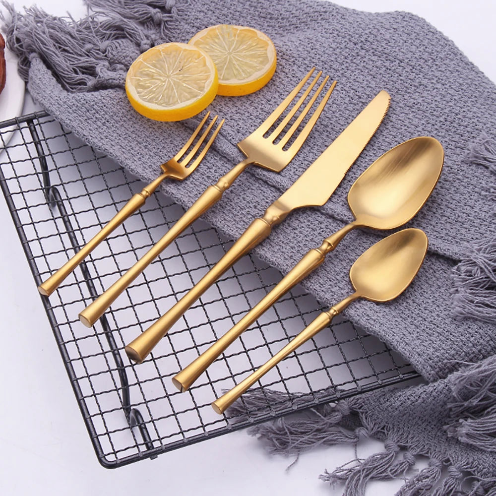 Pcs Gold Tableware Dinnerware Stainless Steel Cutlery Set