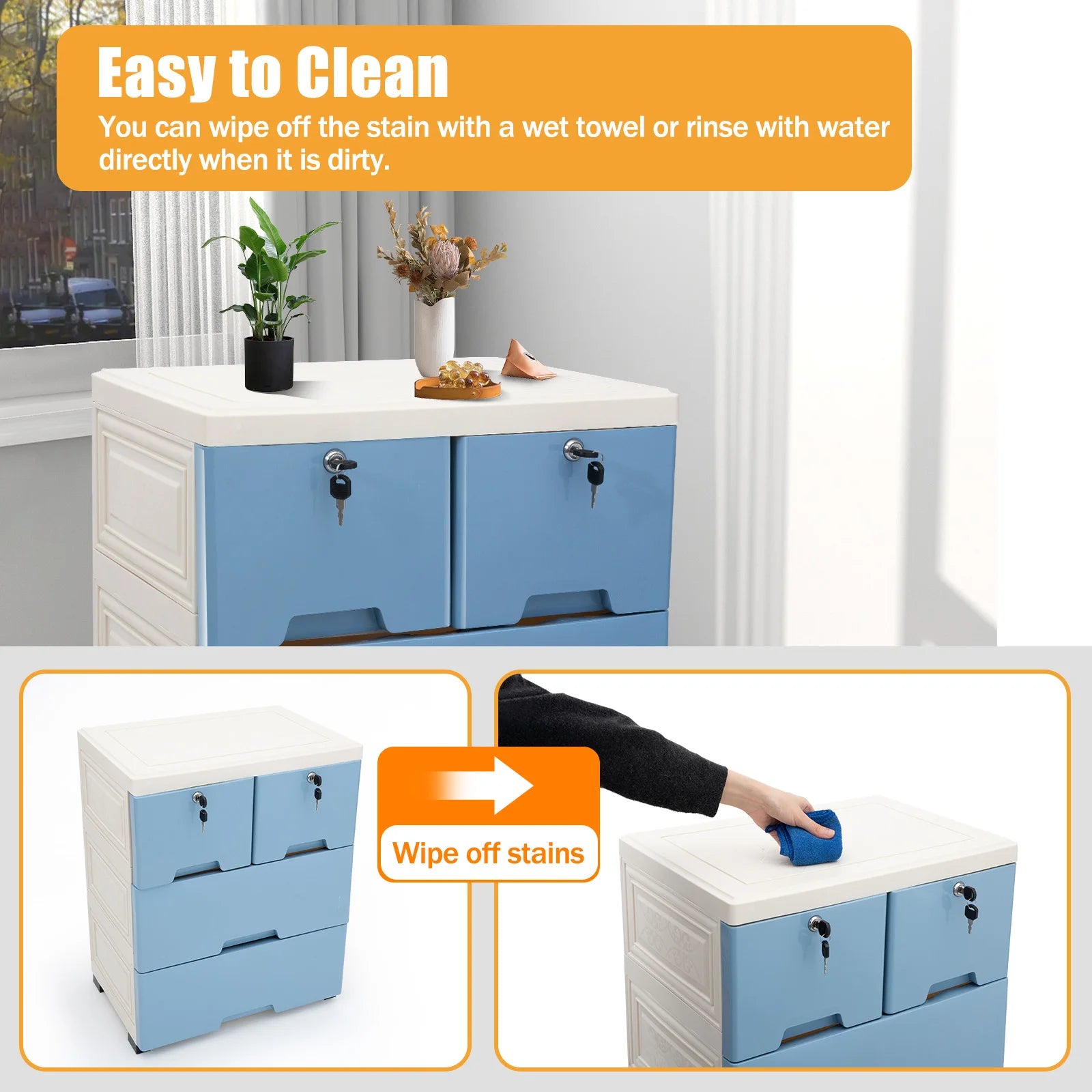 Cabinet Drawers Mobile Box Wardrobe Storage Rack IN USA.