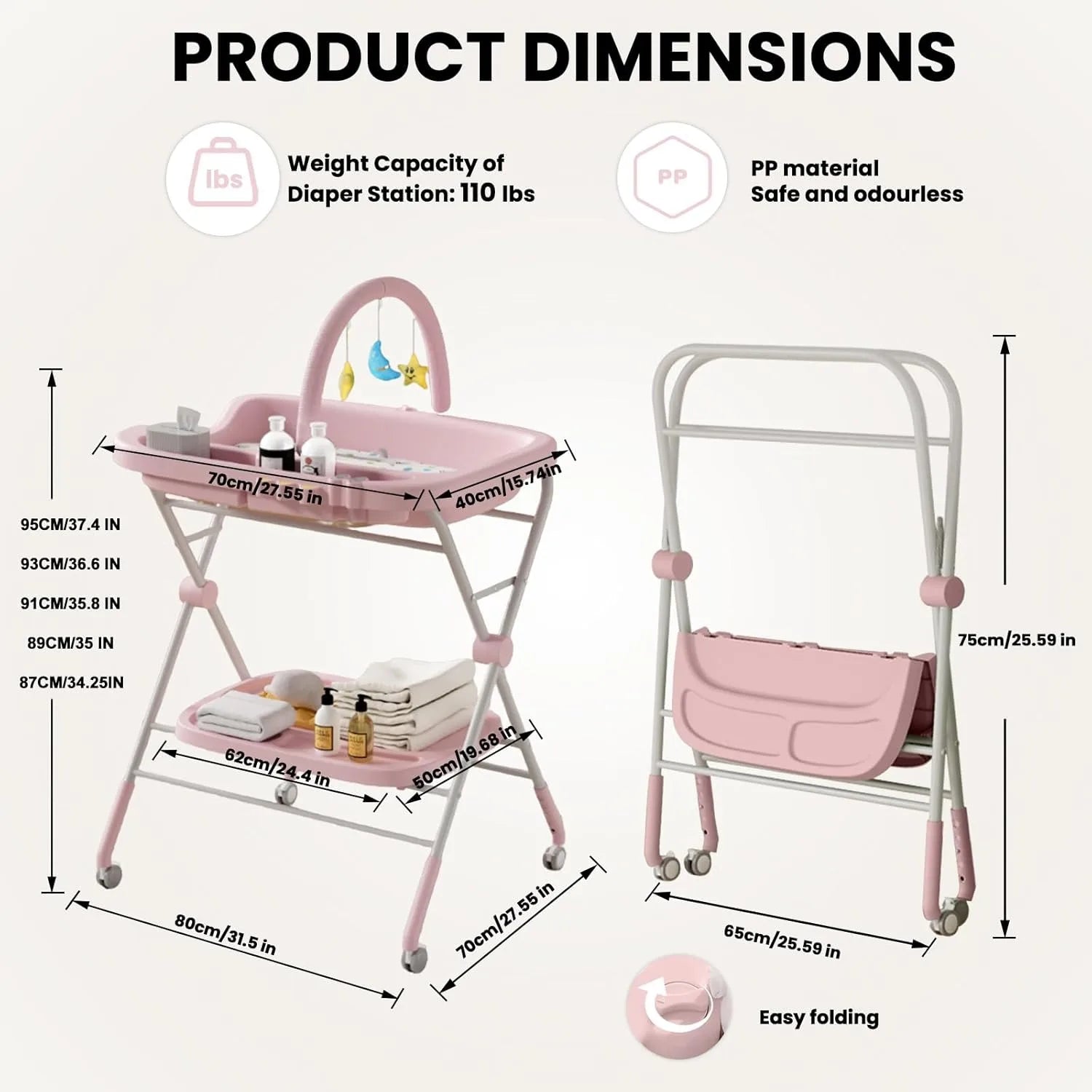 Baby Portable Diaper Changing Table, Folding Diaper Changing in USA