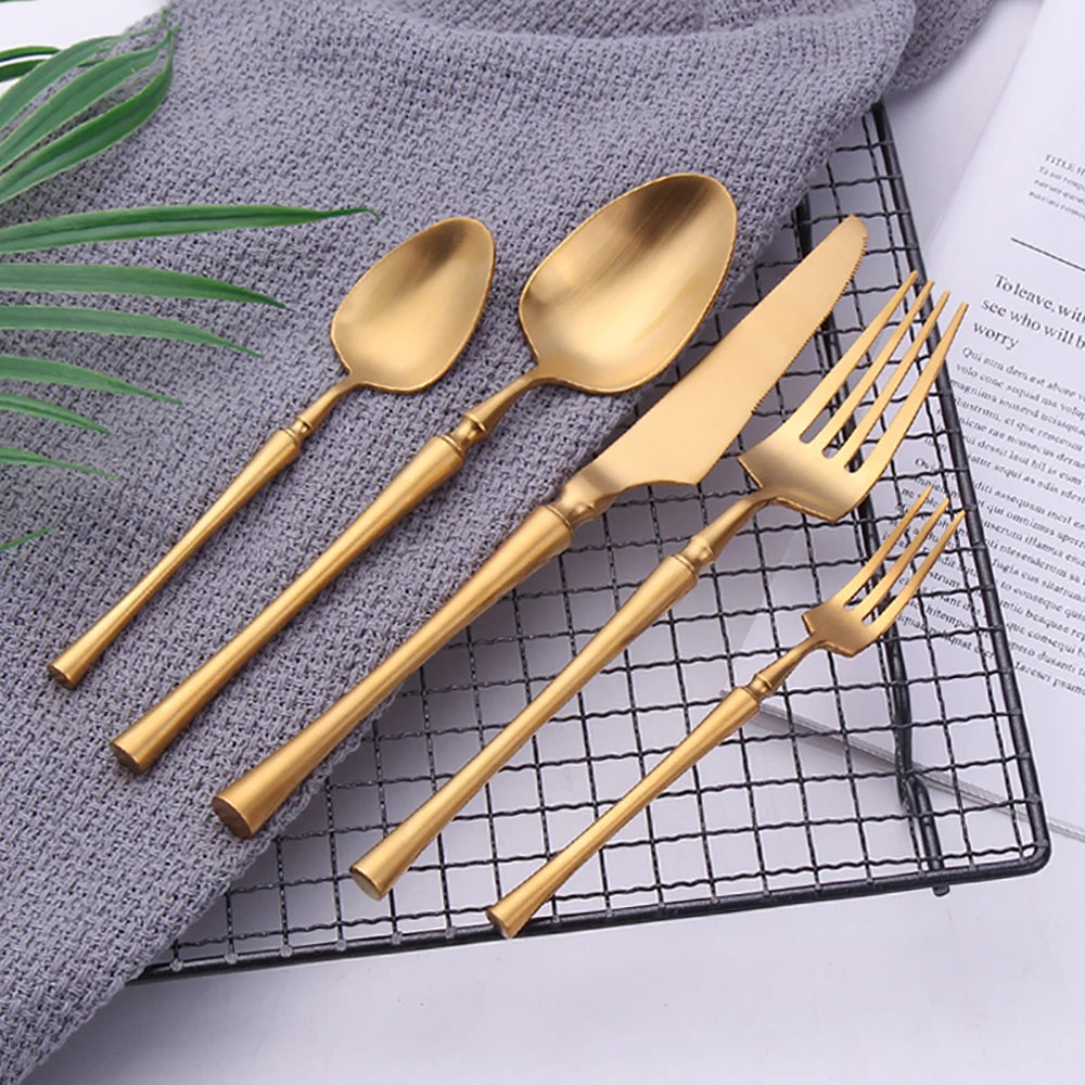 Pcs Gold Tableware Dinnerware Stainless Steel Cutlery Set