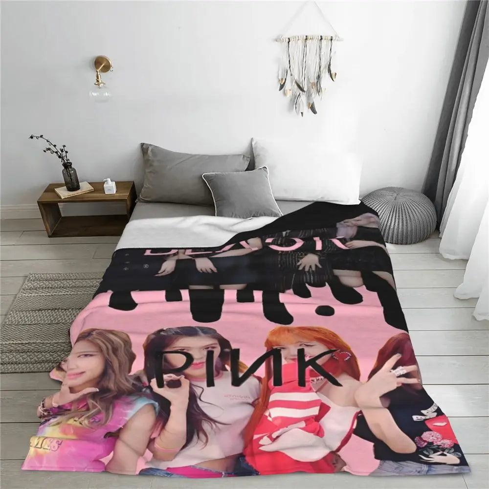 Music Idol Black-Pinks Girl Blankets Flannel All Season in USA