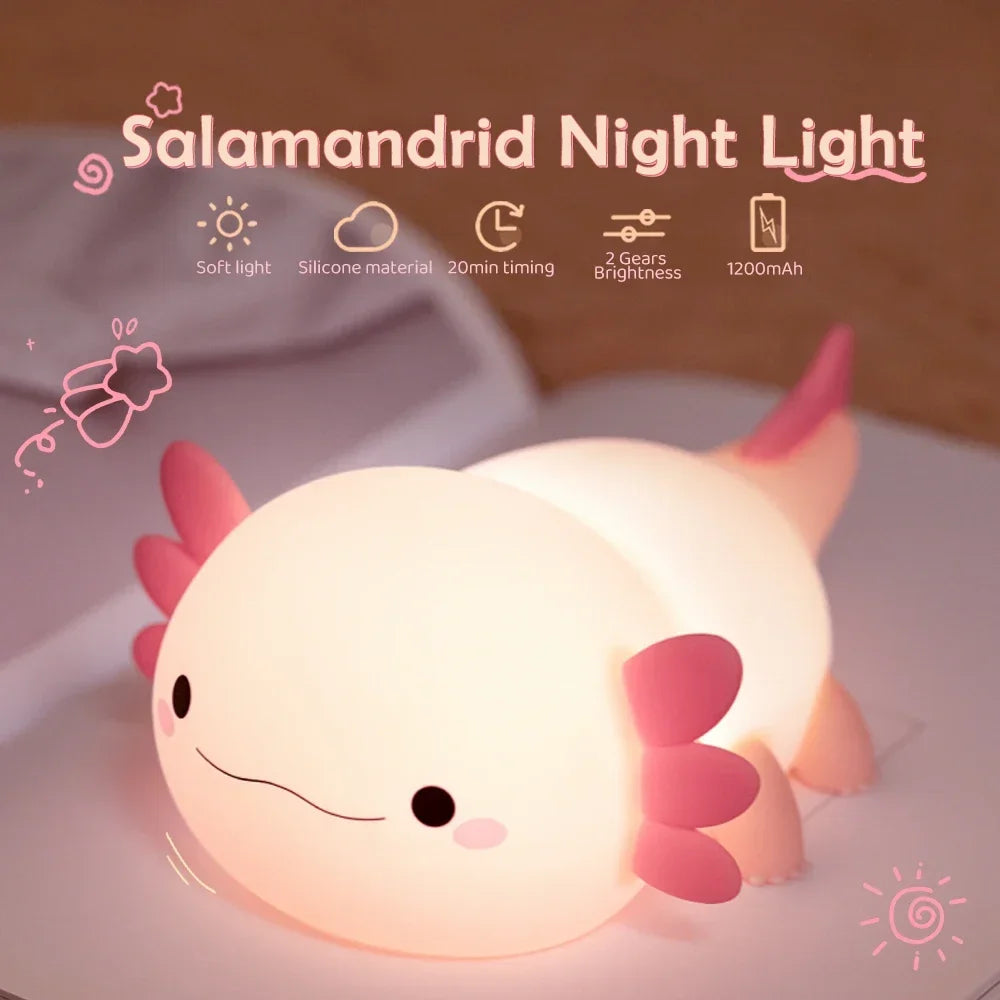 Novelty Silicone Axolotl Night Light Rechargeable in USA