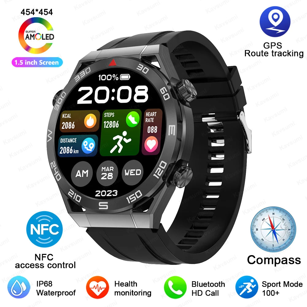 GPS Tracker Smartwatch Men NFC Bluetooth Call IN USA.