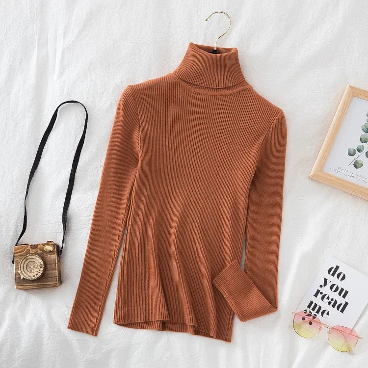 Women Spring Turtleneck Sweater Knitted Soft Pullovers cashmere in USA