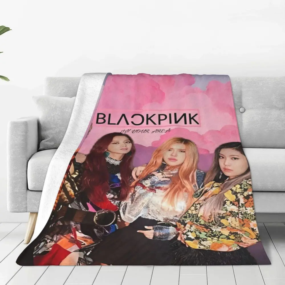 Music Idol Black-Pinks Girl Blankets Flannel All Season in USA