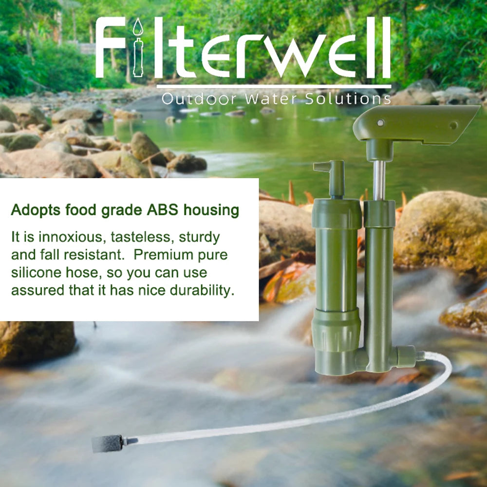 Hand Pump Water Filter Camping Water Purifier Filtration System in USA