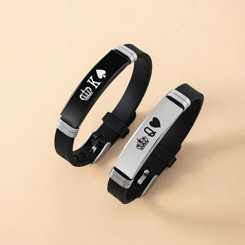 His Queen Trendy Sport Silicone Couple Bracelet in USA