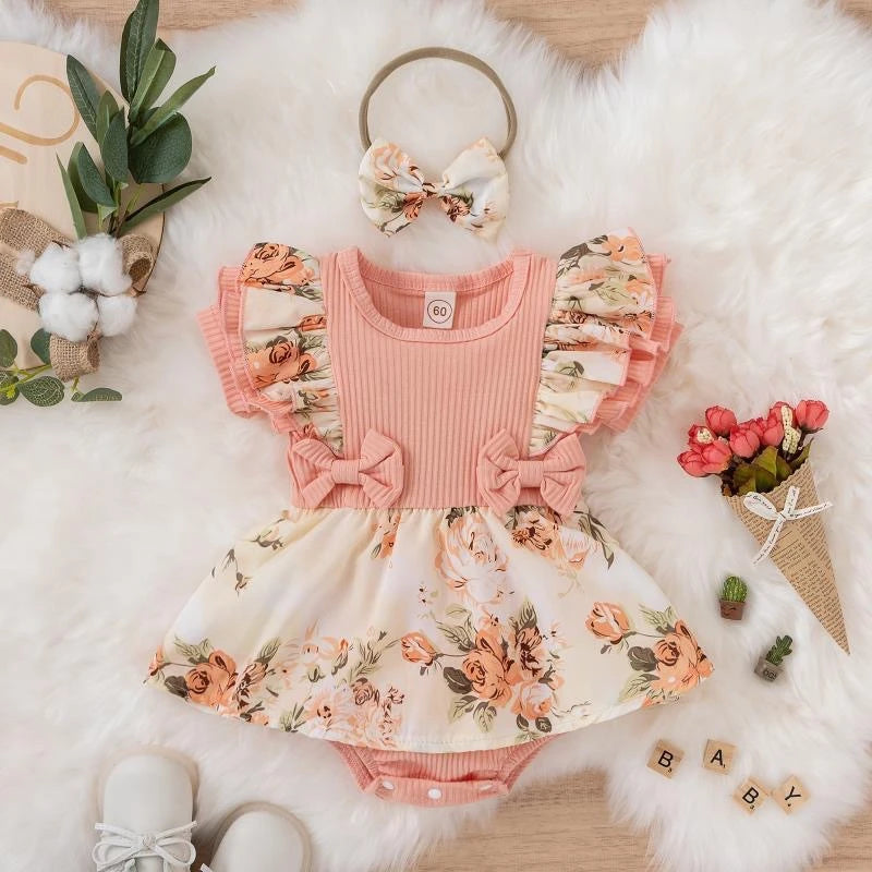 Jumpsuit Cotton Dress Newborn Floral Clothes in USA