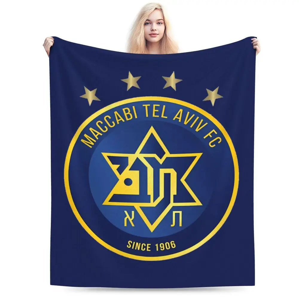 Maccabi Aviv Flannel Throw Blanket Warm Bed Blanket in USA.