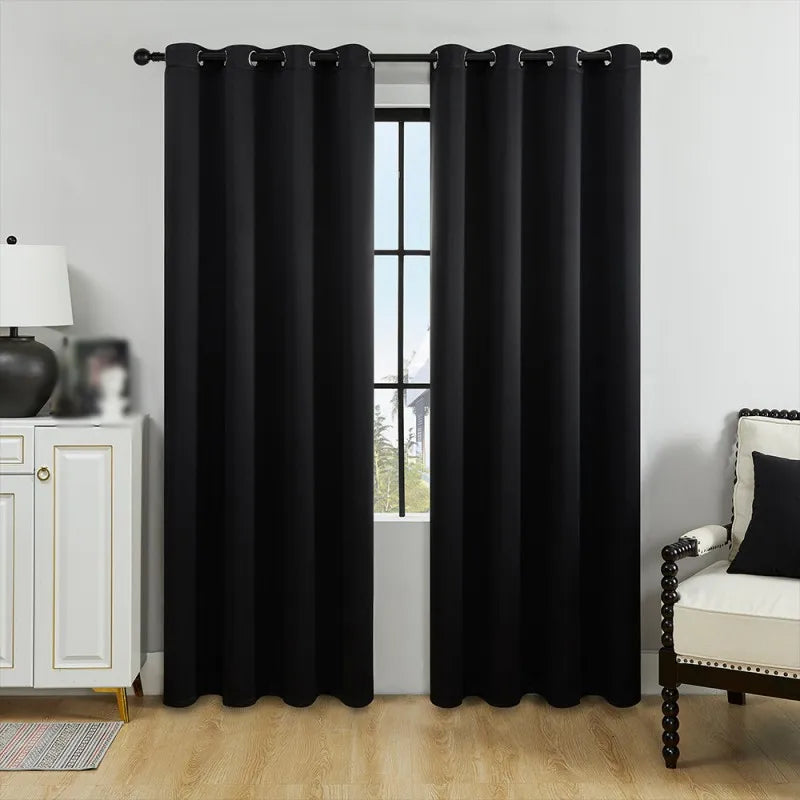 Panel Solid Color Blackout Curtain Room Darkening Light Reducing Curtain in USA